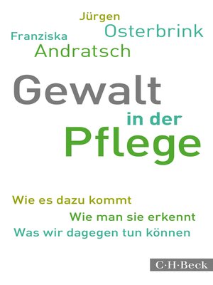 cover image of Gewalt in der Pflege